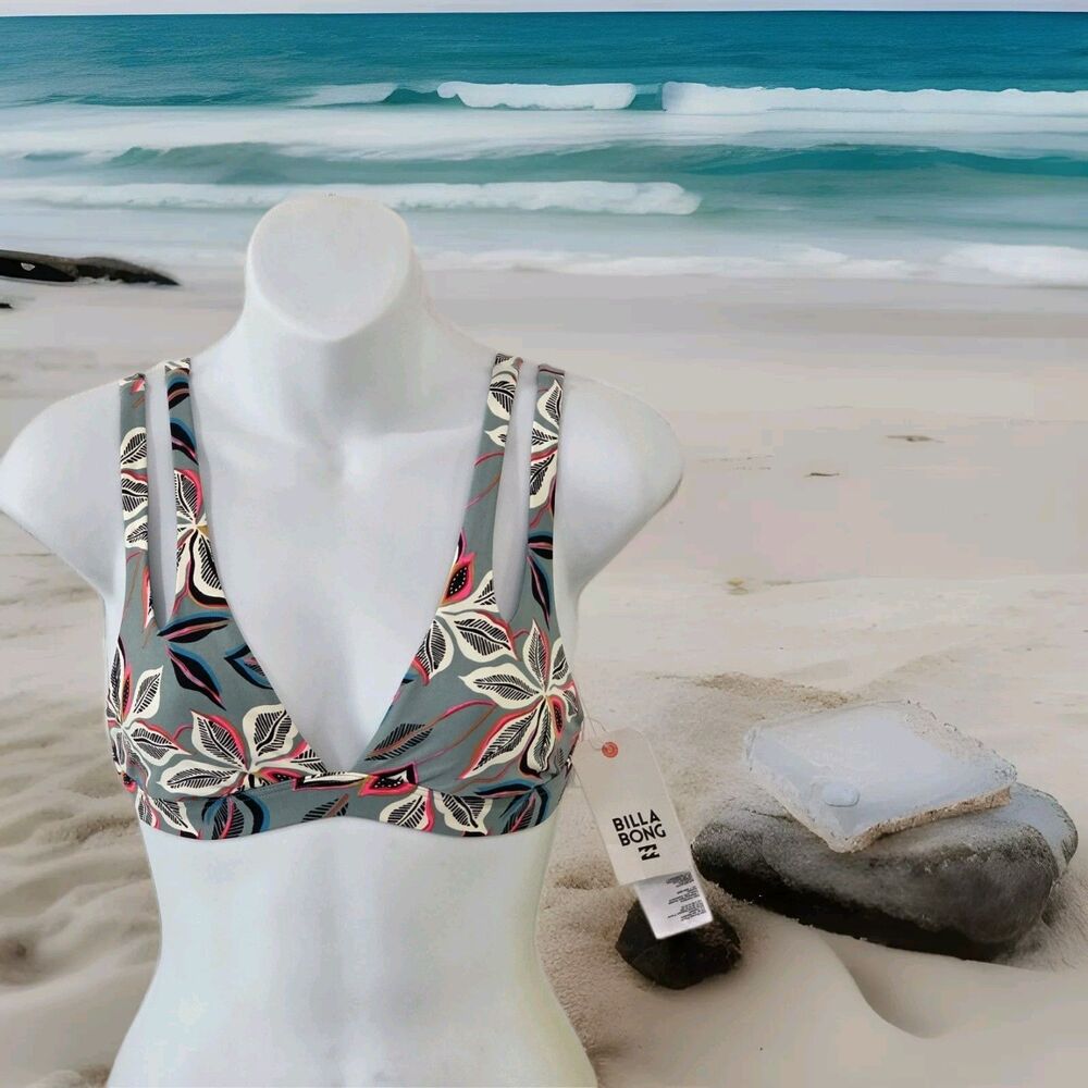 NWT Billabong Surfbeat Hawaii Triangle Bikini Top Small Beach Vollyball Swim New